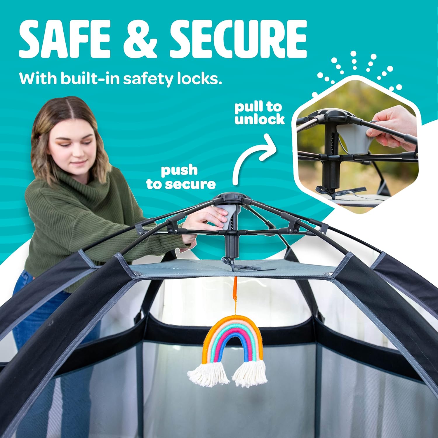 POP 'N GO Premium Indoor and Outdoor Baby Playpen - Portable, Lightweight, Pop Up Pack and Play Toddler Play Yard w/Canopy and Travel Bag - Black : Baby