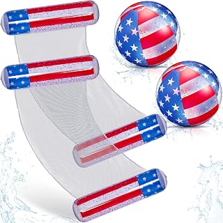 Lewtemi 4pcs 4th of July Inflatable Pool Float Set