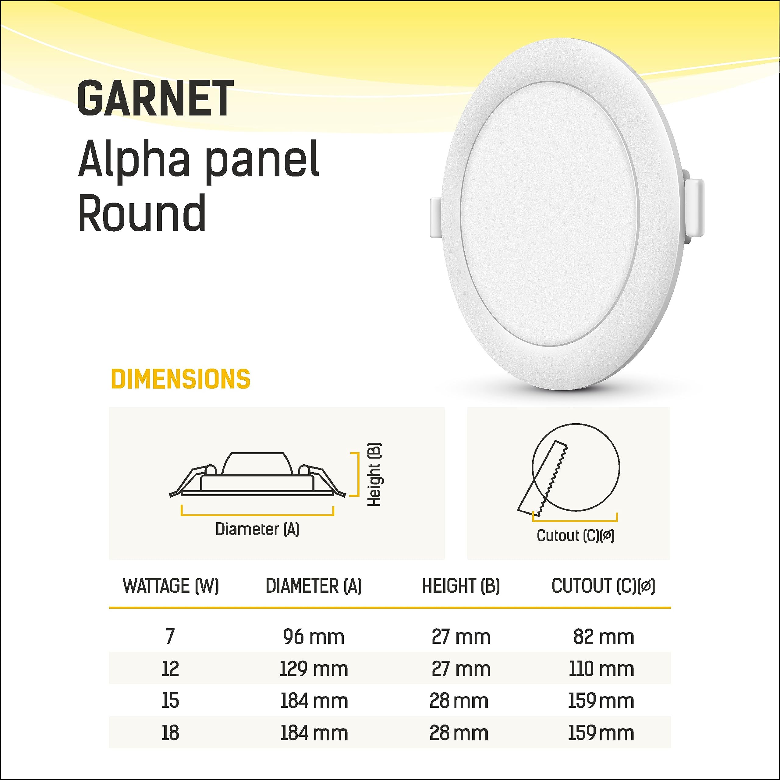 Wipro Garnet LED Alpha Panel - Neutral White -4