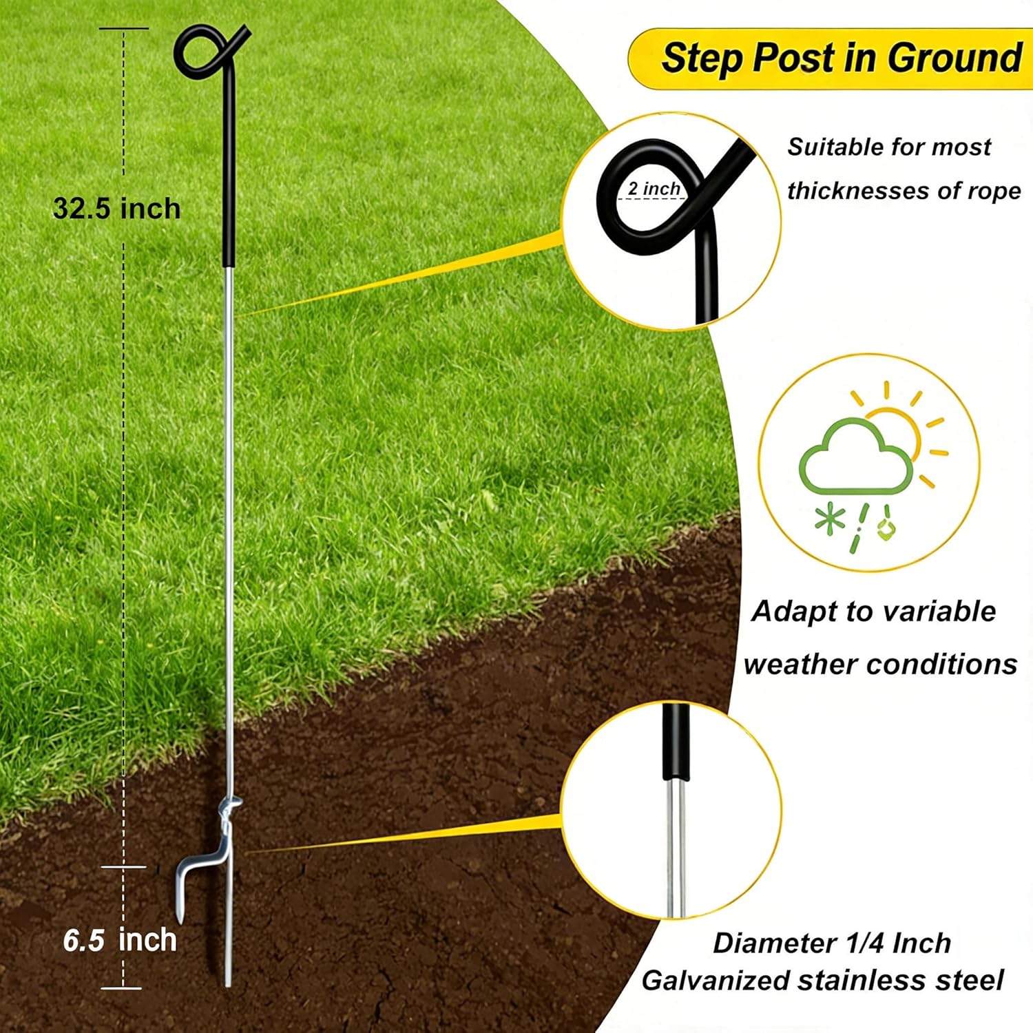 10 Pack 39 Inches Black Heavy Duty Step in Fence Post Pig Tail Electric Fencing Post Temporary Metal Fence Stakes for Garden Electric Fencing and Yard Protection