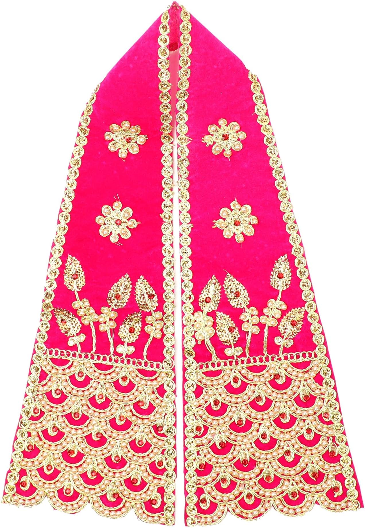 Aditri CreationGanesha Dupatta Silk Puja Cloth Chunari(Size:-30 Inch x 5.5 Inch) Pooja Articles Chunar Festival for Statue