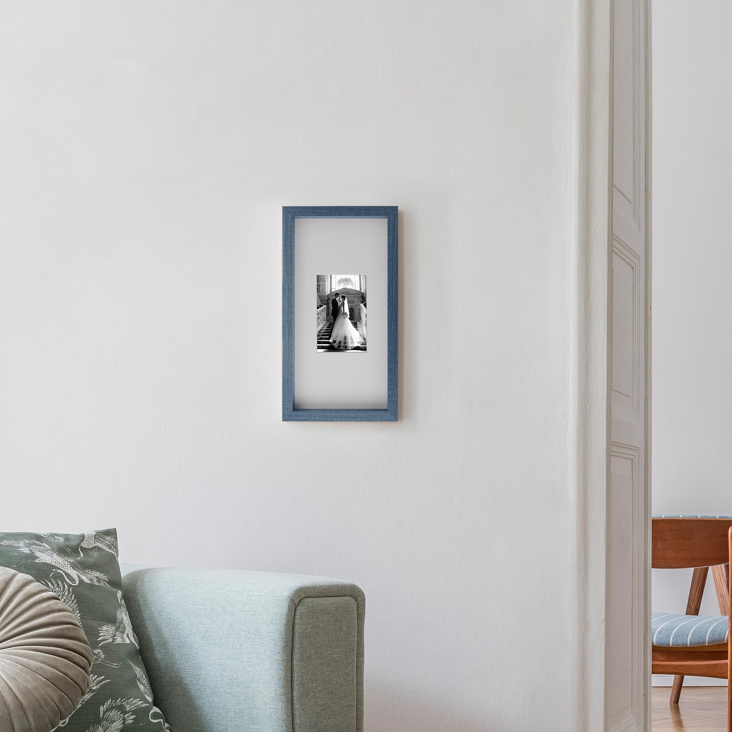 Amazon.com - Mikasa Navy Gallery Frame-7x14 Matted to 4x6, 8.03x1