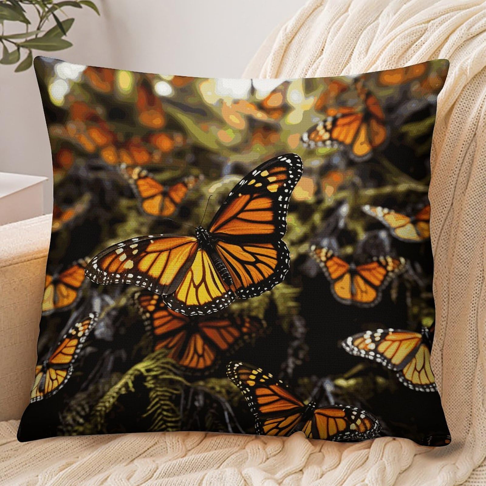 Fekiloot Style Monarch Butterfly Cluster Pillowcase Pillow Sham Pillow Case