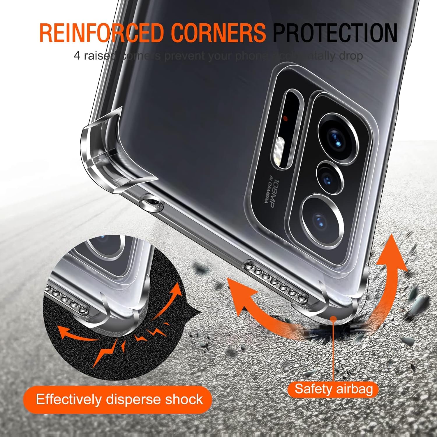 iVoler Cover per Xiaomi 11T 5G / Xiaomi 11T Pro 5G, Custodia Trasparente per Assorbimento Degli Urti con Paraurti in TPU Morbido, Sottile Morbida in Silicone TPU Protettiva Case