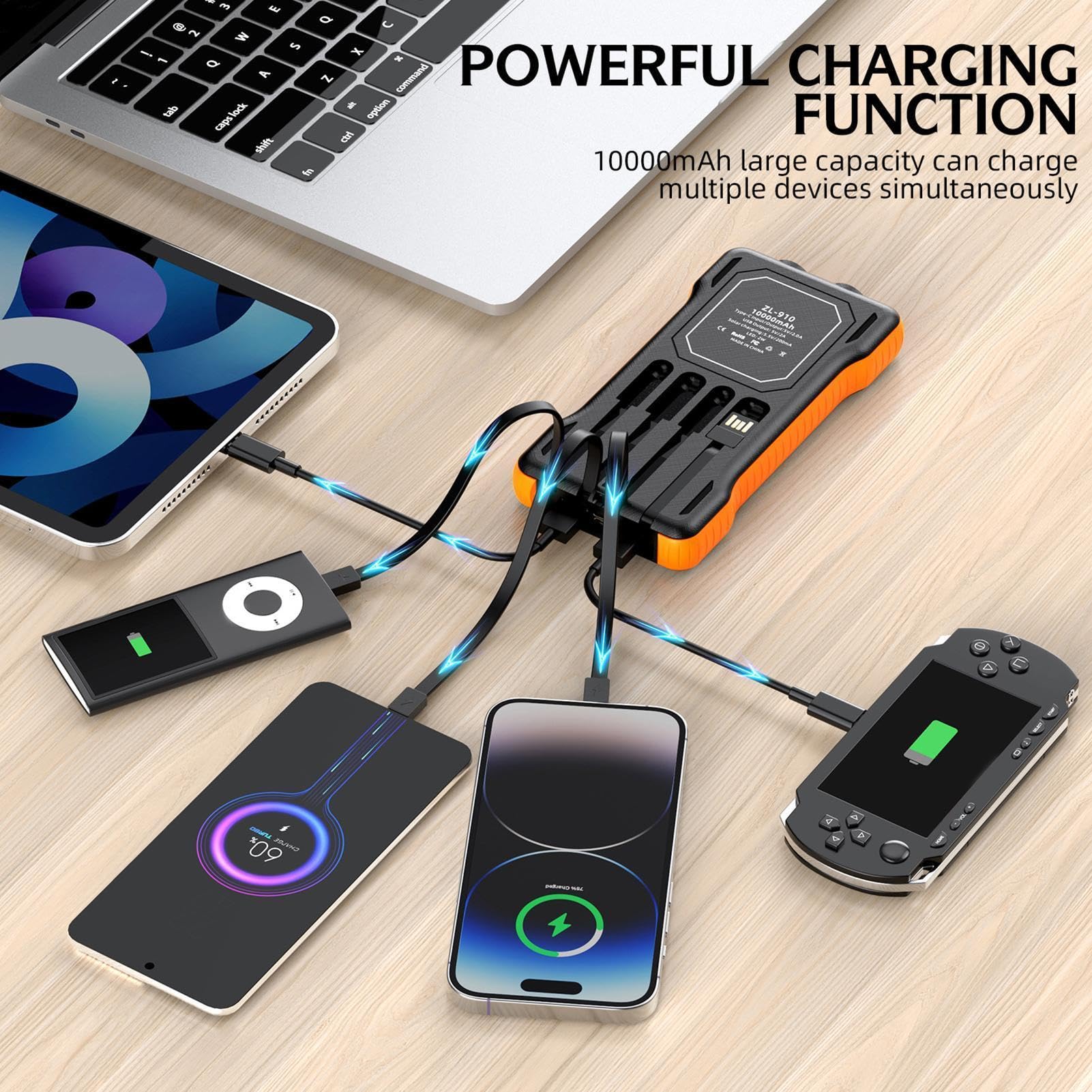 Chargeur solaire portable batterie externe camping 10 000 mAh