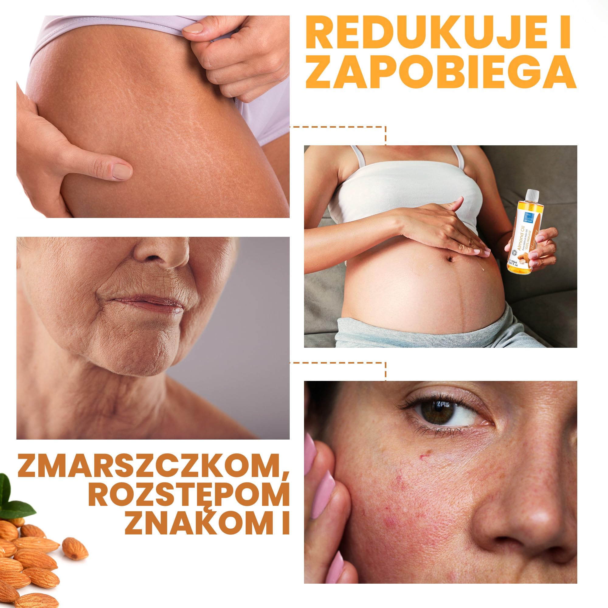 bleu & marine Bretania - 100% Naturalny Olej ze Słodkich Migdałów 200ml | Bez Syntetycznych Konserwantów | Idealny do Masażu | Wszechstronny Krem Nawilżający | Bogaty w Proteiny i Witaminę D