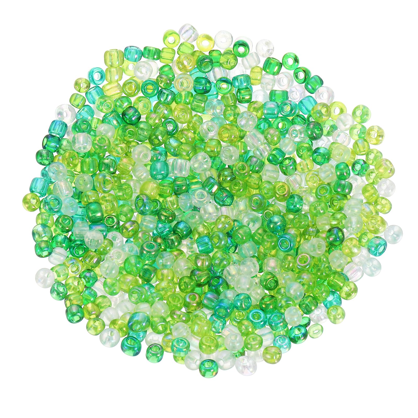 uxcell 2000 Pcs Glass Seed Beads Bulk, 4mm Glass Bugle Beads, Mini Loose Glass Seed Spacer Bead for DIY Earrings, Necklaces, Bracelets, Jewelry Making, Green Color