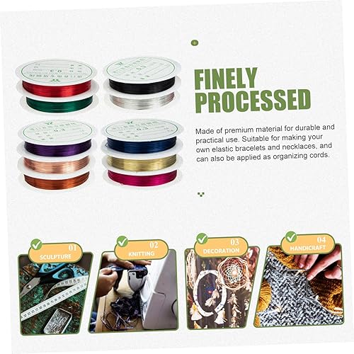 Miniatura 3 de EXCEART 20 rollos collar cuerda y accesorios pulsera de cuerda haciendo cordón pulsera de cuentas joyería abalorios hilo collar de cuero rebordear