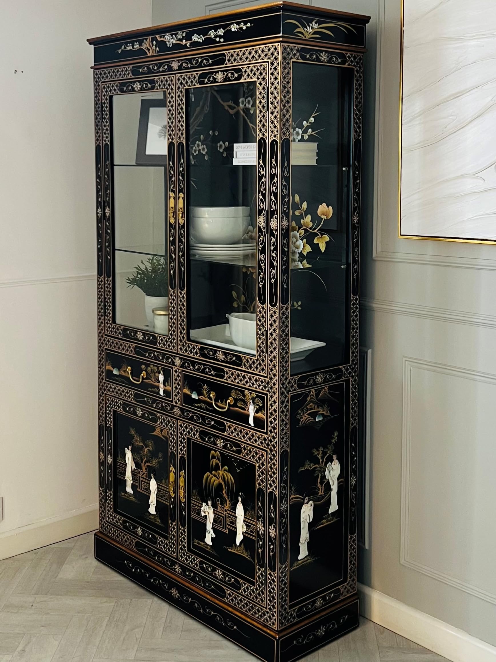 Black Lacquer China Pre Owned & Refurbished Chinoiserie Chinese