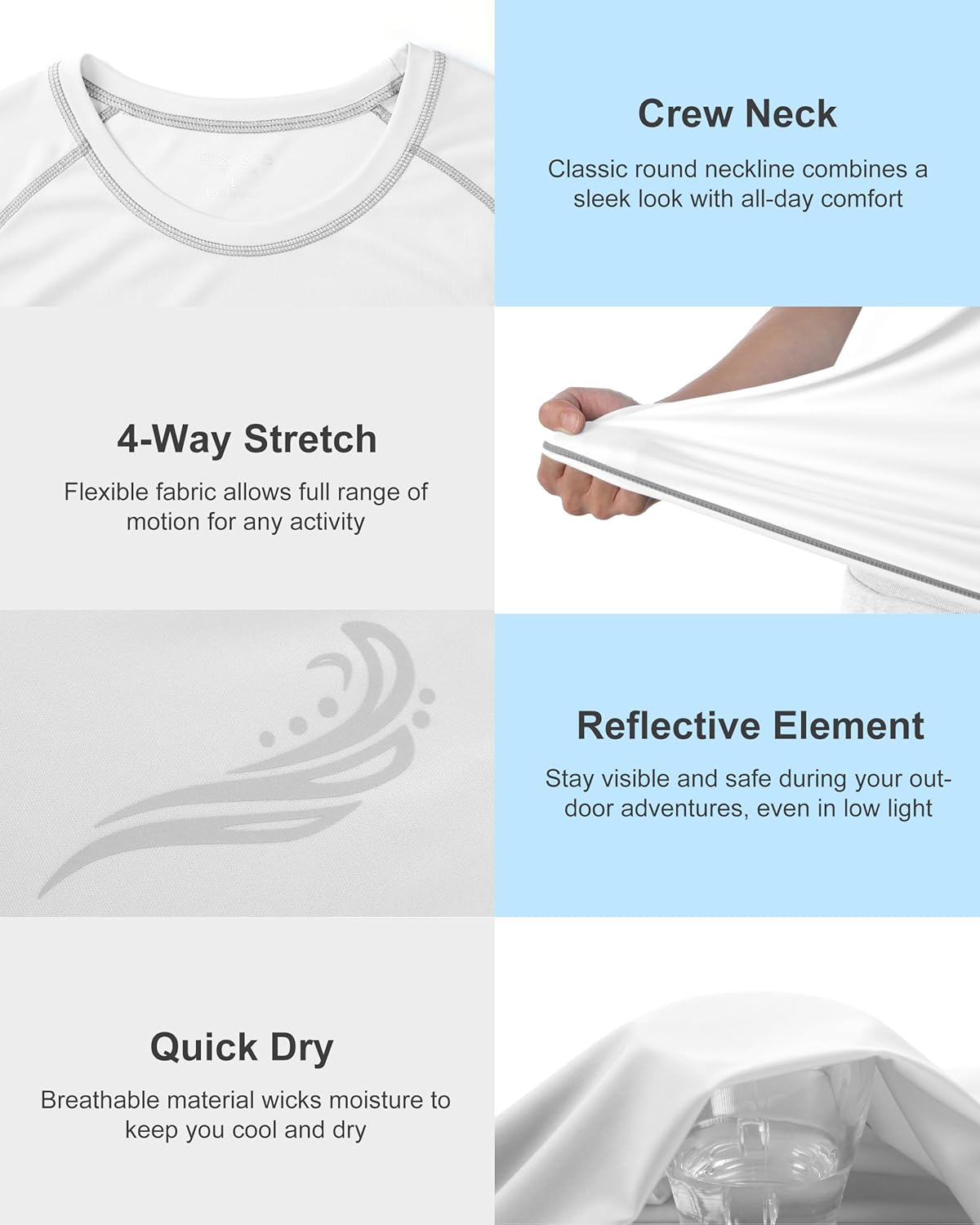 Roadbox Men's UPF 50+ Swim Shirts, Short Sleeve UV Sun Protection Rash Guard T-Shirt, Quick Dry Water Surfing Beach Tees - Image 4