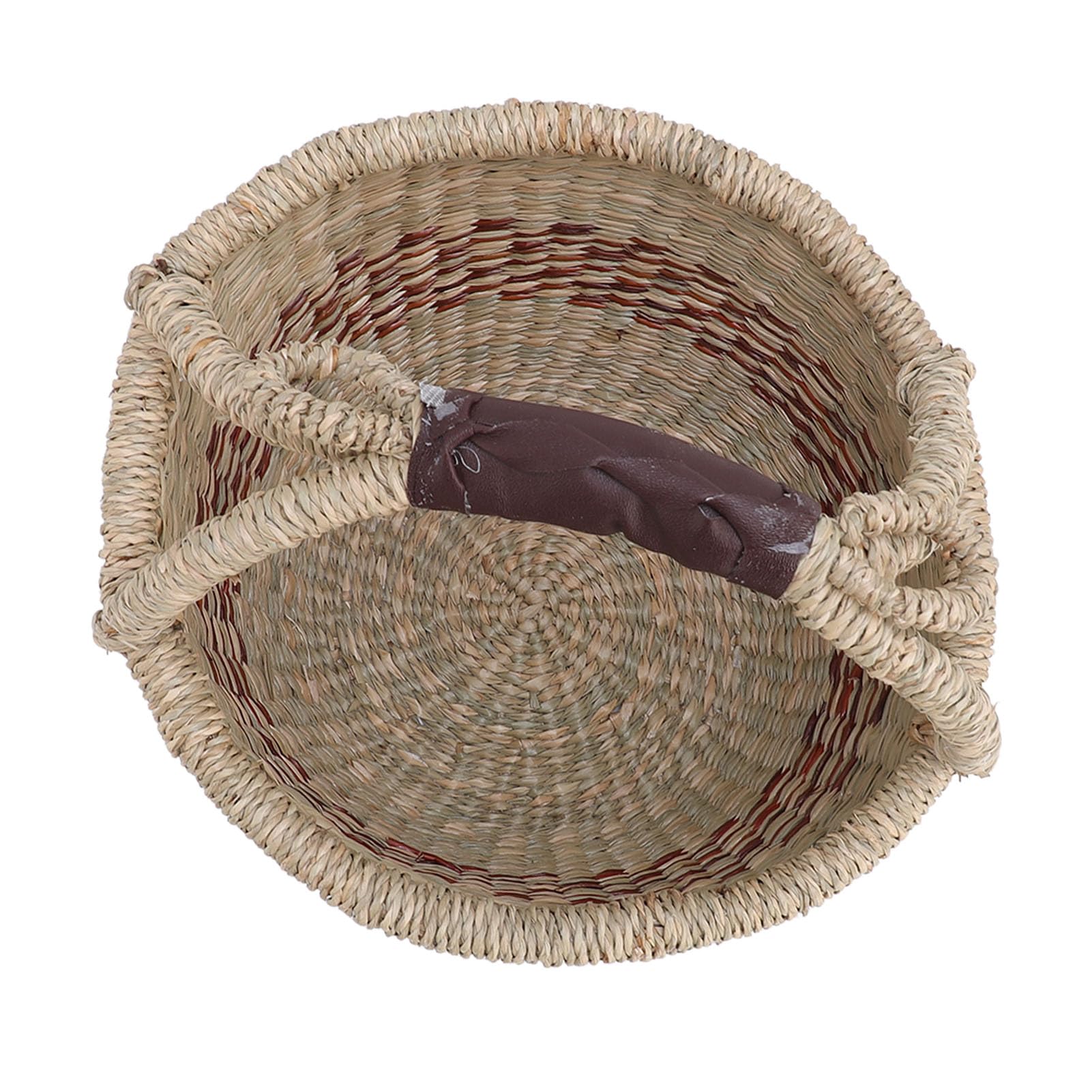 Jeffergarden Kosz Piknikowy, Ręcznie Tkany Kosz do Przechowywania Trawy Morskiej z Uchwytem, ​​25 X 27 X 16 Cm Lekka Konstrukcja do Przenoszenia, Rustykalny Organizer na Kemping, Wędkarstwo, Pikniki