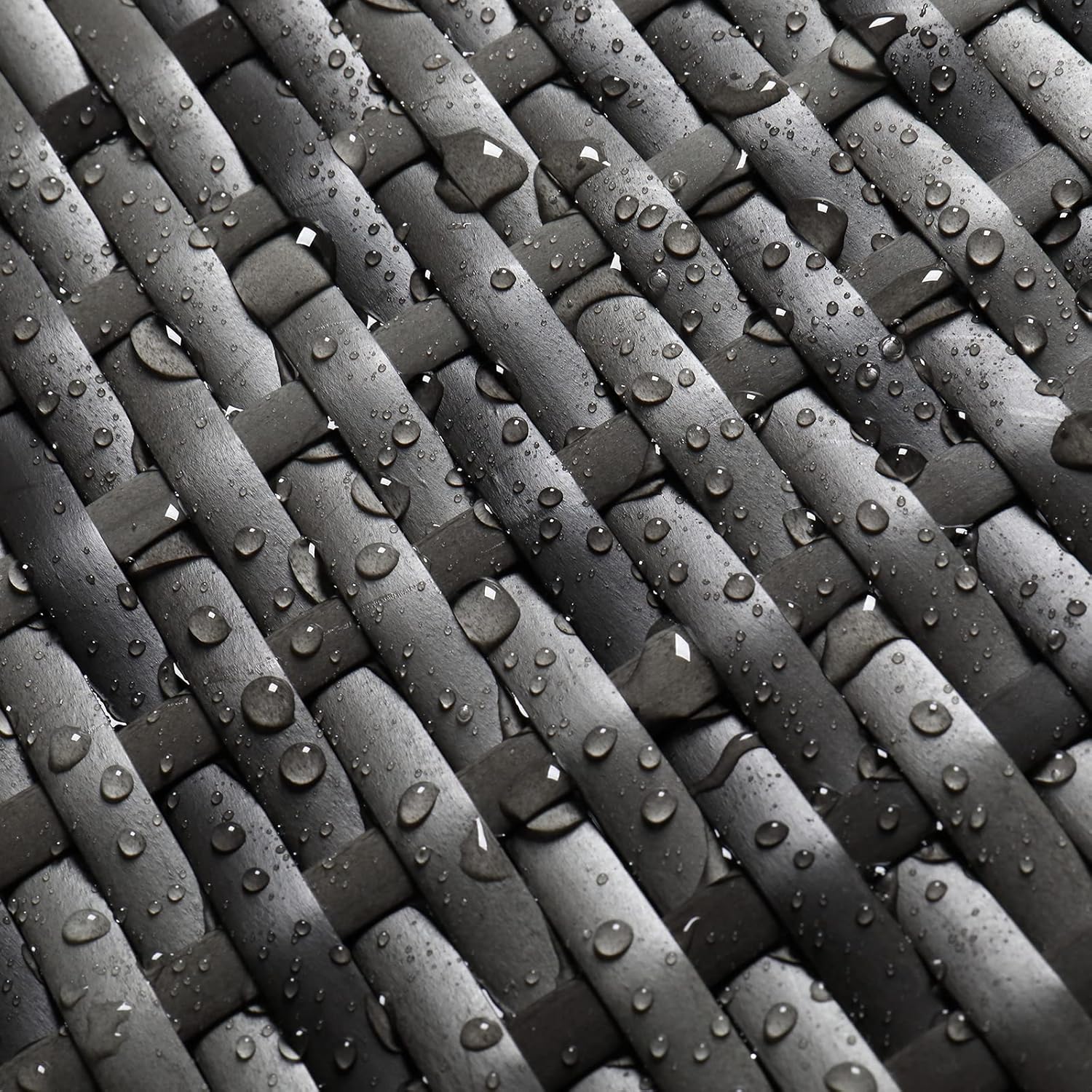 27-Gallon Outdoor Trash Can Large Rattan Garbage Can Trash Bin with Lid Iron Frame for Backyard.Patio.Deck and Outdoor Kitchen