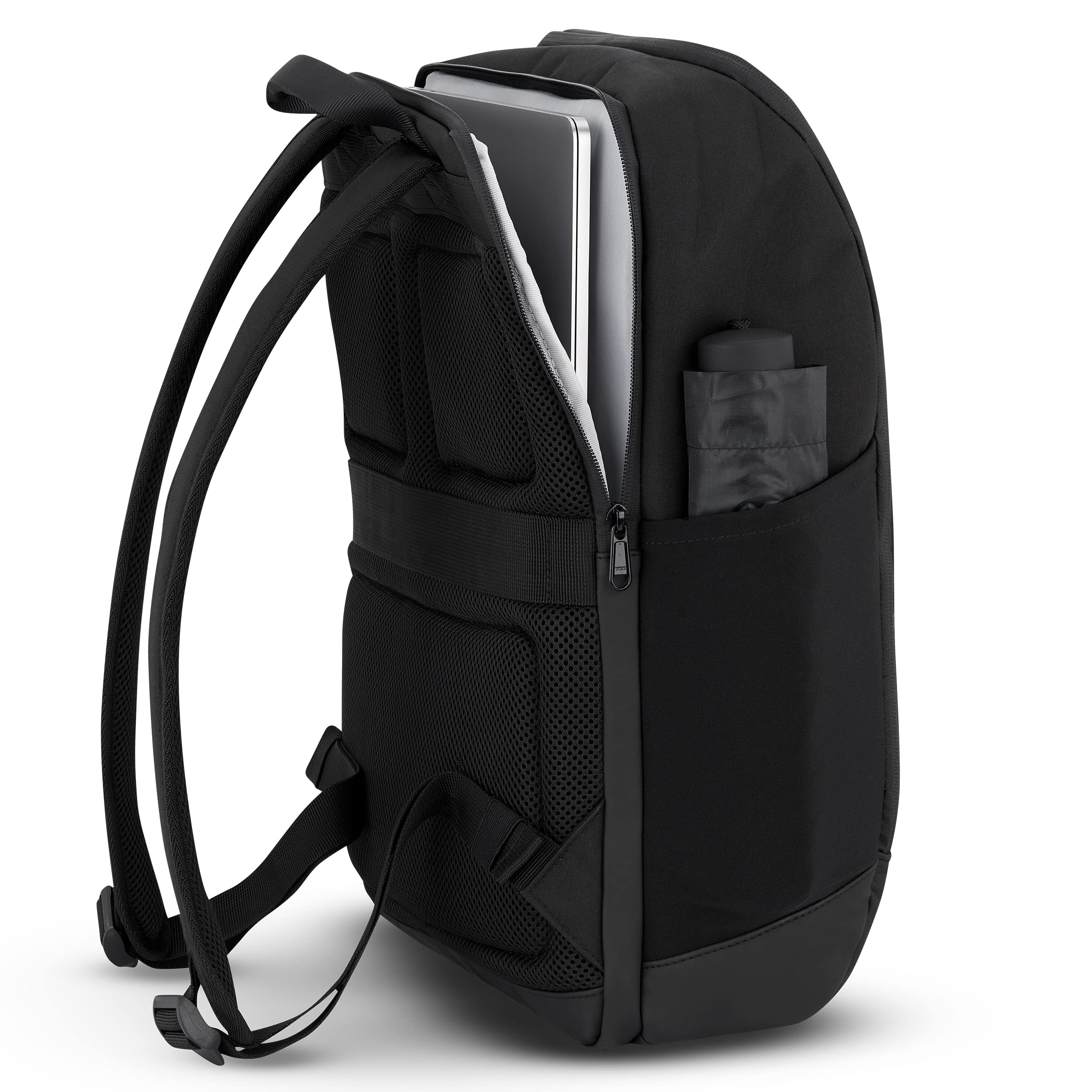 LARKSON Zaino per PC Donna e Uomo Nero - Niklas - Borsa per Computer portatile per Viaggi Lavoro e Scuola - Zainetto Antifurto - Leggero e Impermeabile