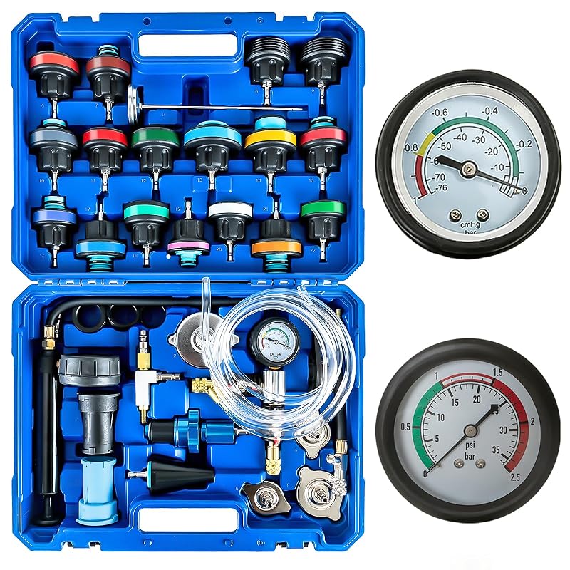 Kit Testador de Pressão do Radiador e Refilador a Vácuo do Sistema de Arrefecimento ATPEAM