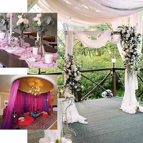 Miniatura 4 de Efavormart - Perno de tela de gasa de 12 pulgadas x 10 yardas para decoración de techo, boda, fiesta, evento, mesa, suministros de decoración -