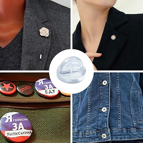 Vista 17 de 150 piezas de pasadores de goma con bloqueo, cierres de pasador de bloqueo con estuche de almacenamiento, cierres de pasador para broche de corbata