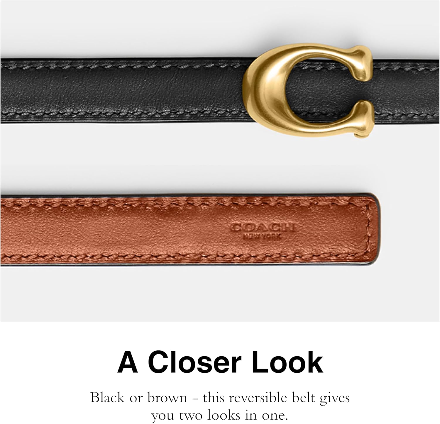 COACH womens 13mm Belt - Image 4