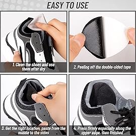 8Pair Shoe Patches for Holes, Self-Adhesive Shoes Heel Repair, Hole Repair for Sneaker, Leather Shoes, High Heels (Black)
