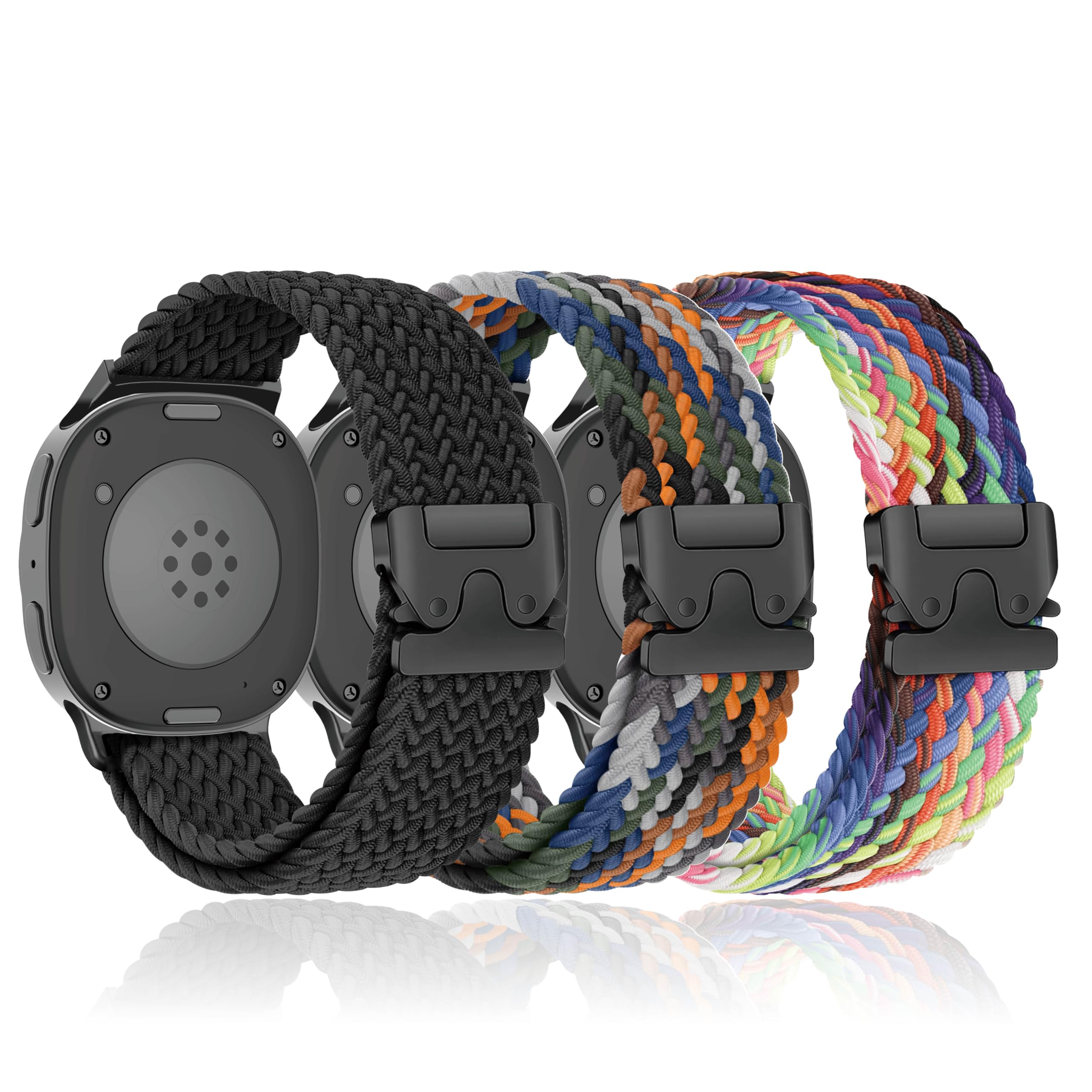 Correas trenzadas con un clic para Samsung Galaxy Watch 8/8 Classic Band de 40 mm, 44 mm, 46 mm, para mujeres y hombres, pulsera elástica con cierre de paracaídas, correa de nailon deportiva para