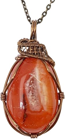 Designs by Nature Gems Handcrafted Raw Gemstone Necklace, Mixed Wire Pendant in 