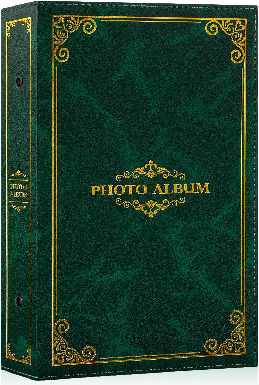 Photo Album 6x4 Slip in, Traditional Classic 300 Pockets Photo Albums Holds Landscape Only 10x15cm Picture Green