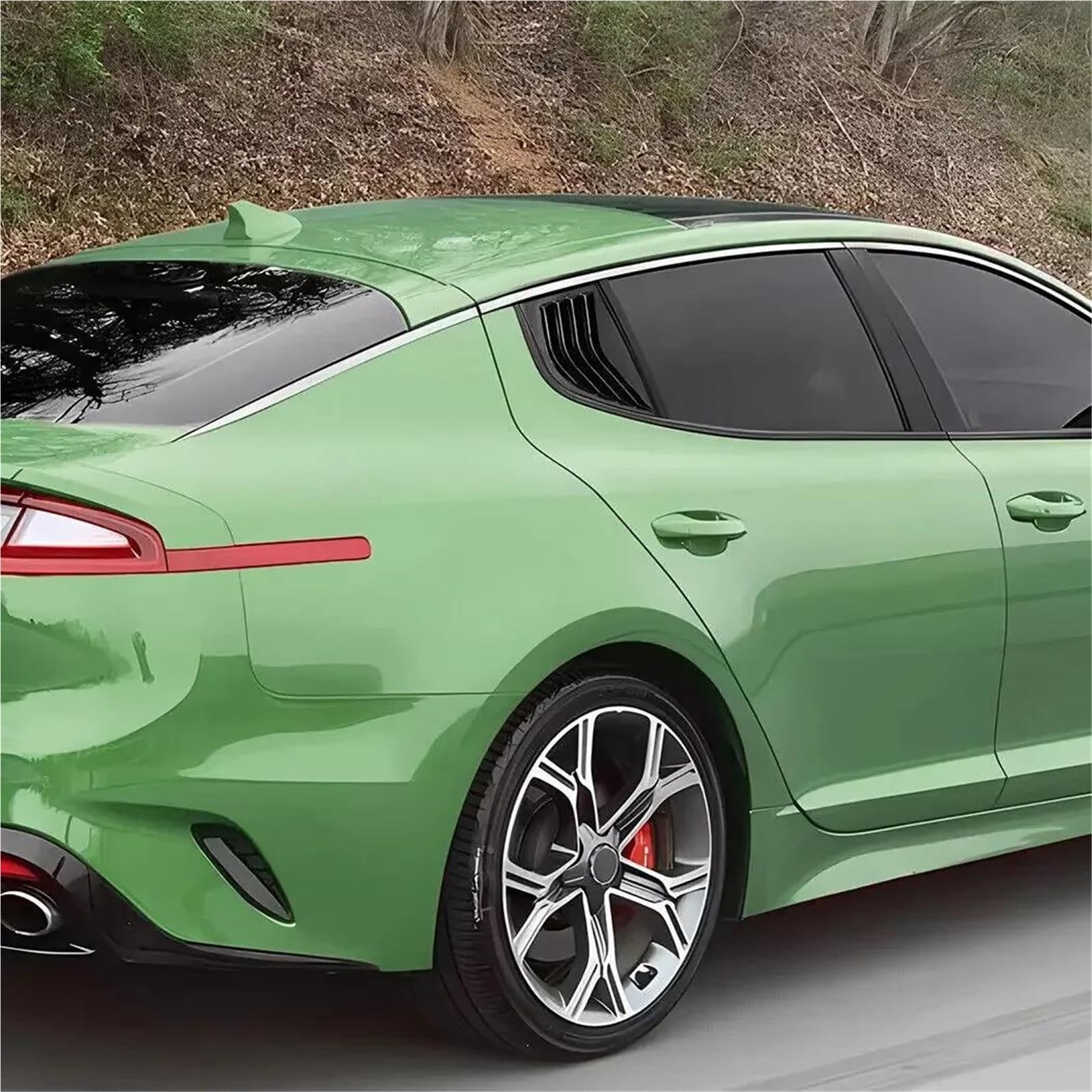 Spoiler Lunotto Posteriore Per Kia Per Stinger 2018-2023 Auto Posteriore Feritoia Finestra Laterale Della Copertura Dell'otturatore Trim Adesivo Vent Scoop ABS Canard Laterale Lunotto(Gloss Black)
