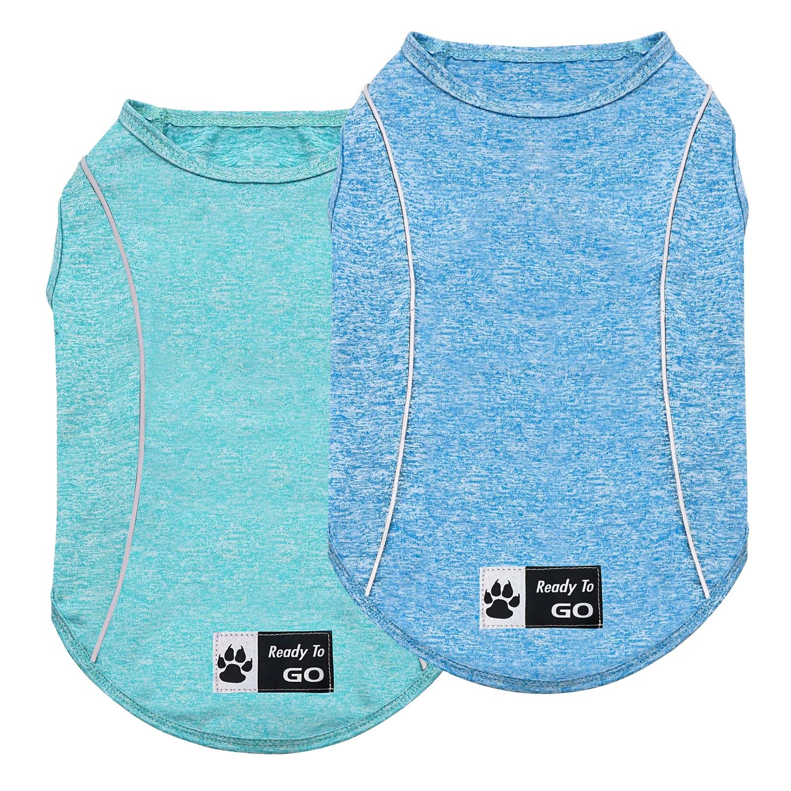 KYEESE 2Pack Dog Shirts Pet T Shirt with Reflective Stripe Quick Dry for Small Dogs Lightweight Small Dog Shirt Athletic Tank Top Breathable