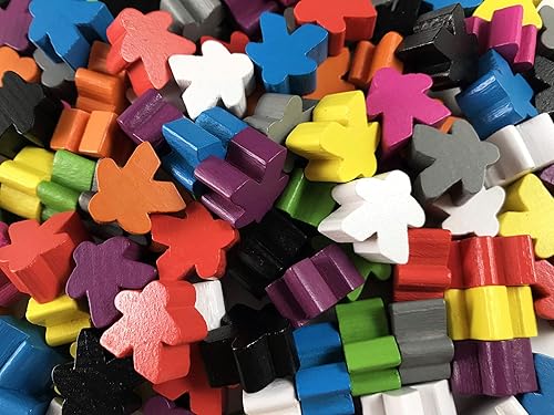 Miniatura 5 de 100 Meeples de madera, accesorios para juegos familiares, fichas de juego de mesa multicolor, ideales para clasificar, contar, aulas, piezas de