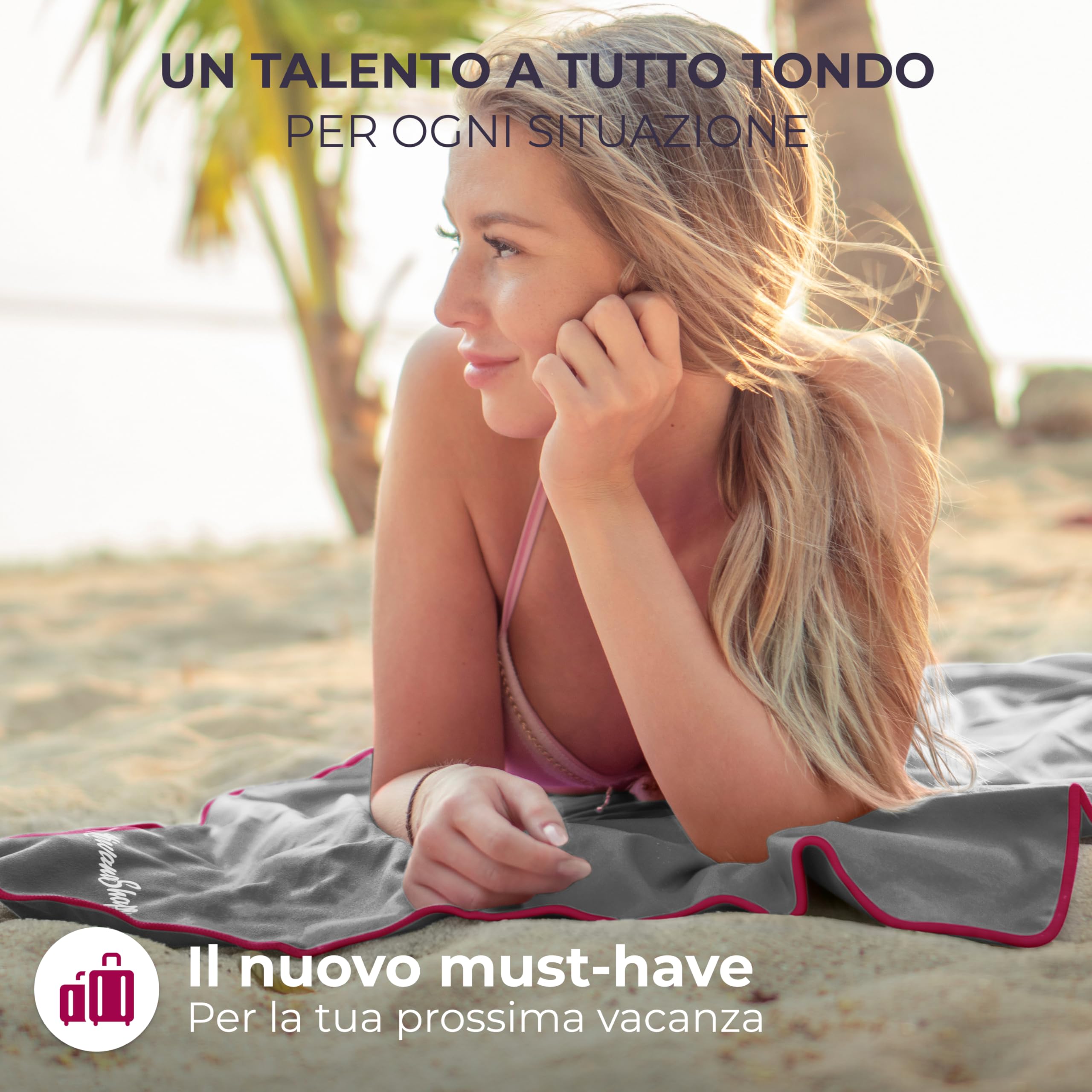 NirvanaShape Asciugamano Microfibra | 14 colori | 8 taglie | Asciugatura Rapida, Leggero, Assorbente | Asciugamano da Viaggio/Asciugamano da Bagno | Ideale per Viaggi, Spiaggia, Yoga, Sauna