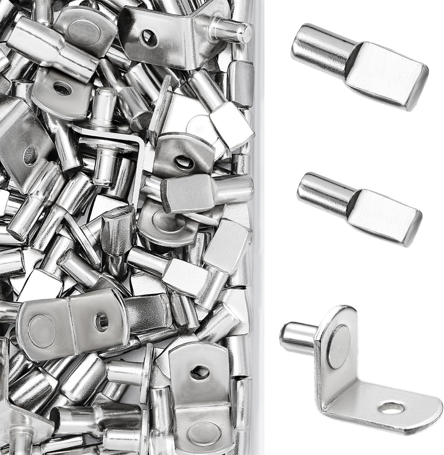 128Pcs Shelf Pegs Kit, Upgraded Shelf Pins, 5mm and 1/4 inch Cabinet Shelf Support Pegs, Universal Fit for Wood Shelves, Kitchen Cabinets and Closet Organizers