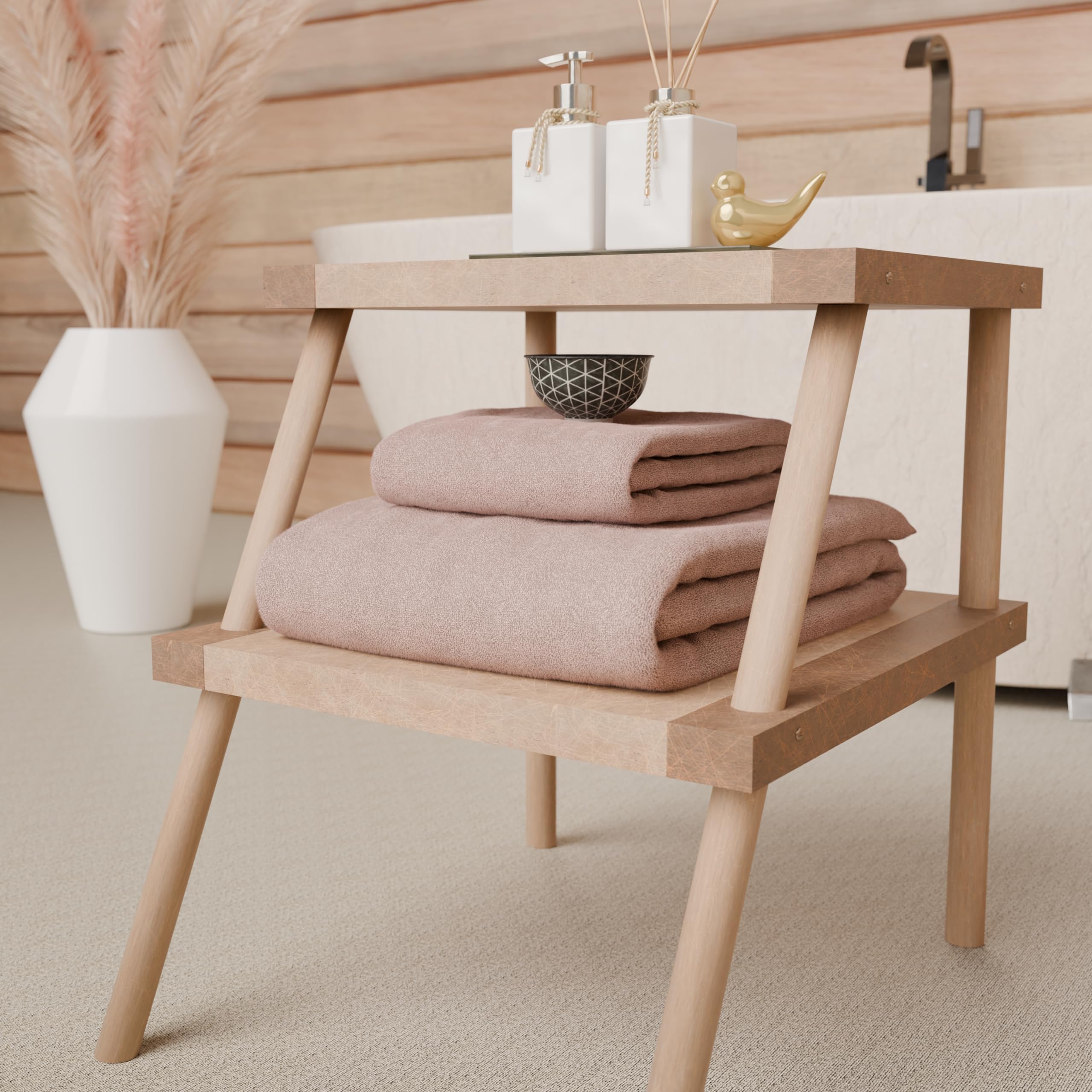 PETTI Artigiani Italiani - 100% Cotton Terry Bath Towels, 1+1 Towel Set, 2 Pieces 1 Face Towel and 1 Hand Towel, Powder Towels - Image 2