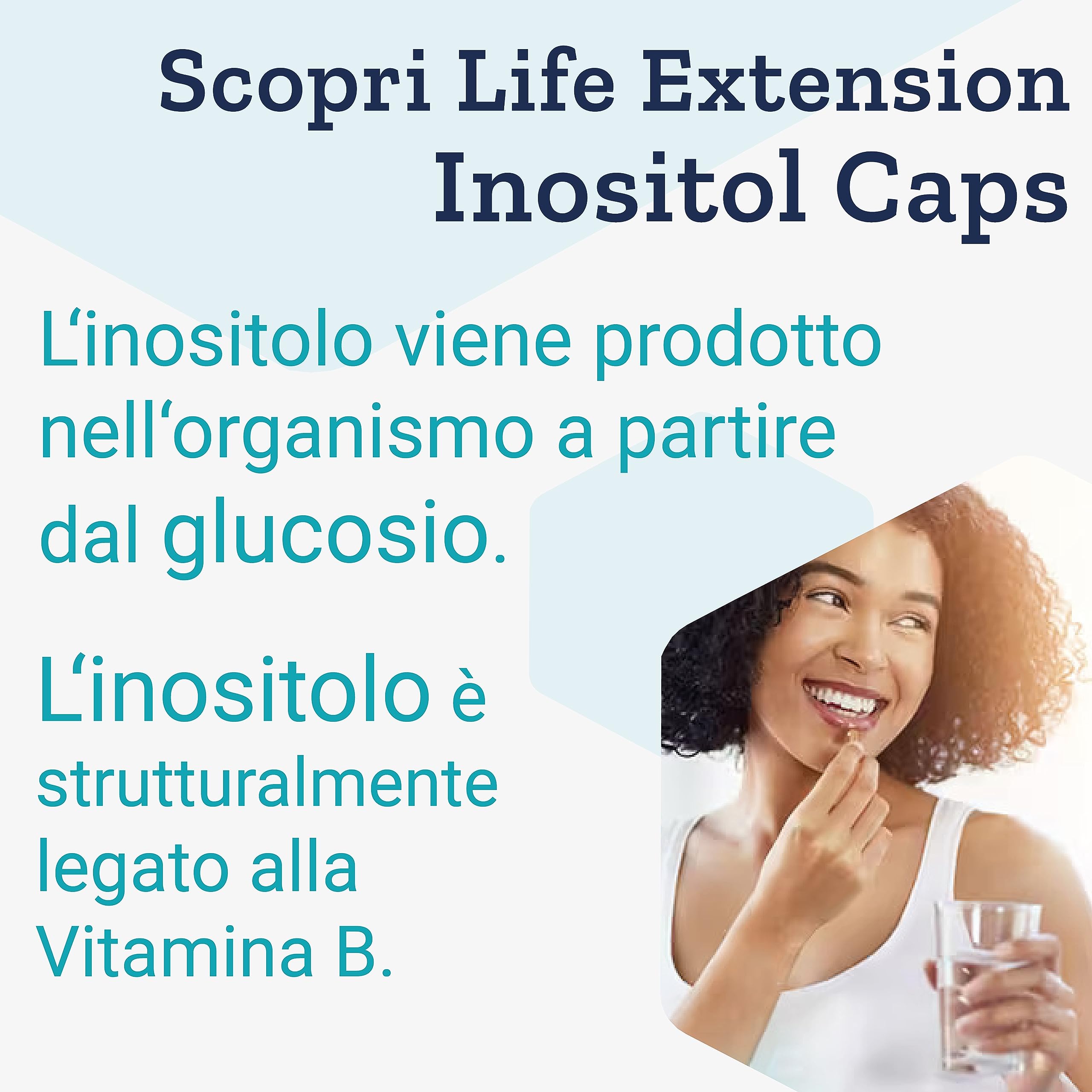 Life Extension, Inositol Caps, 1000 mg per Capsula, Dose Elevata, 360 Capsule vegane, Testate in Laboratorio, Vegetariane, Senza Glutine, Senza Soia, Senza OGM