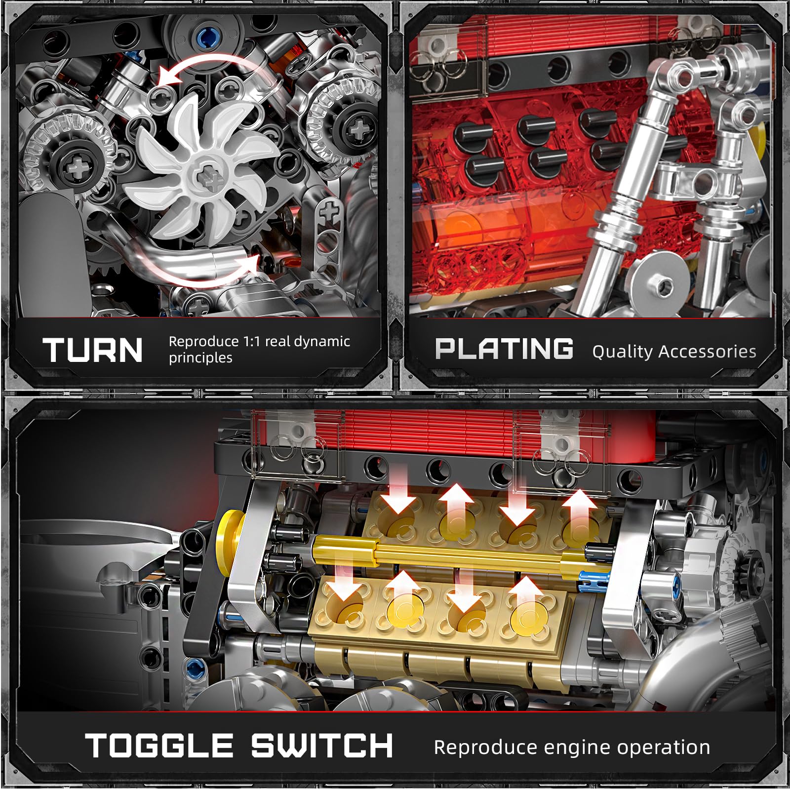 Amazon.co.jp: Mould King 10163 Technology W16エンジンブロック