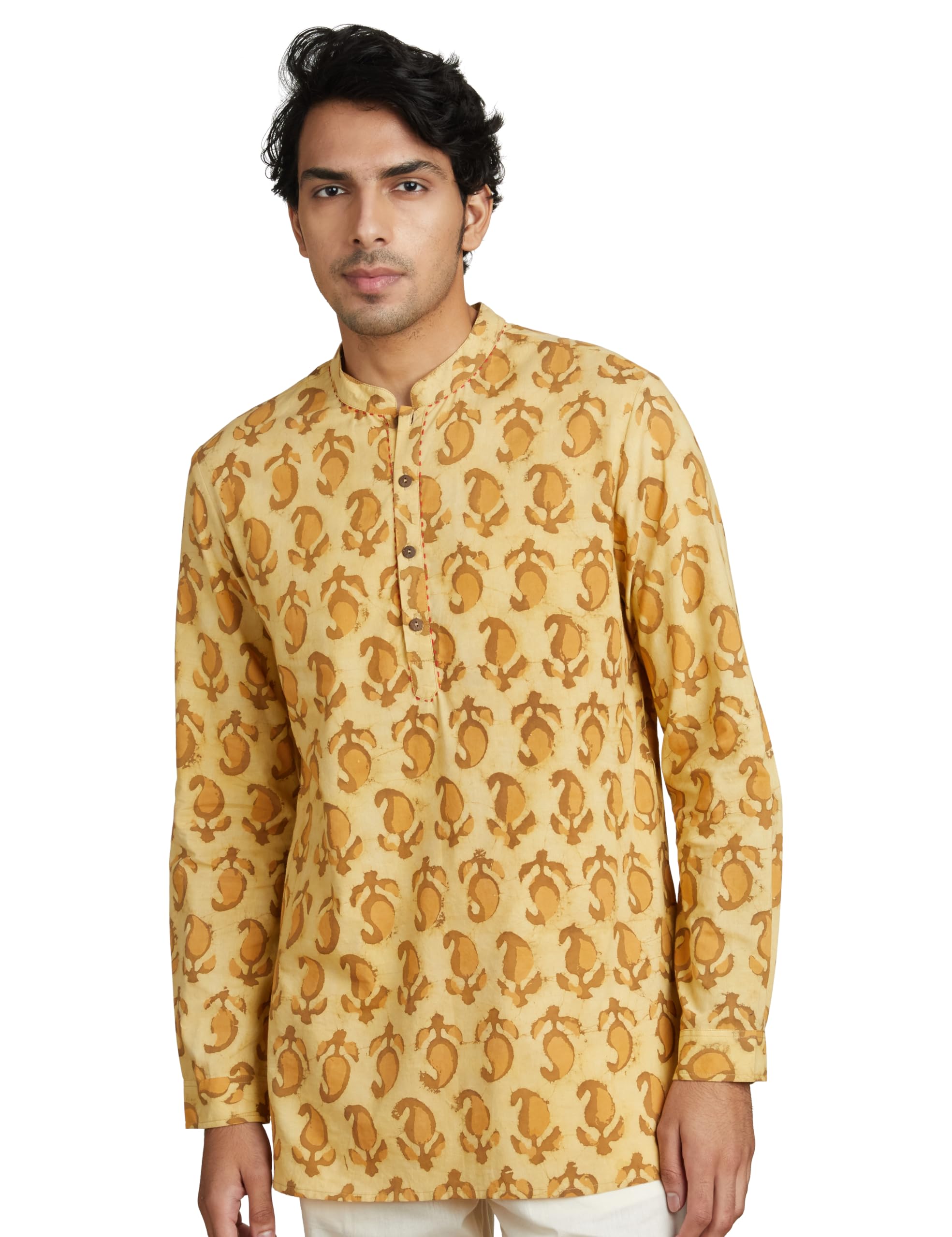 Amazon Brand - SymbolMen Cotton Smart Length Regular Kurta