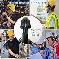 Vista 8 de Aolamegs Orejeras con Bluetooth para casco duro, NRR de 26 db, con cancelación de ruido, orejeras para llamadas, música, protección auditiva