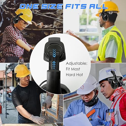 Miniatura 8 de Aolamegs Orejeras con Bluetooth para casco duro, NRR de 26 db, con cancelación de ruido, orejeras para llamadas, música, protección auditiva (no
