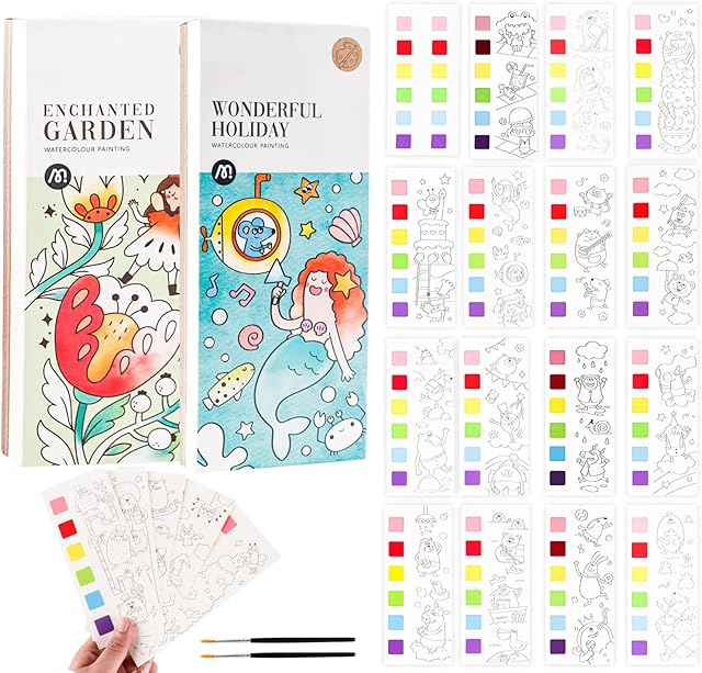 Children's Drawing Roll, Drawing Paper Roll for Kids, Coloring Paper Roll for Toddlers, DIY Painting Color Filling Paper, Sticky Color Filling Paper,120 * 11.8 inches (2pcs Painting Book)