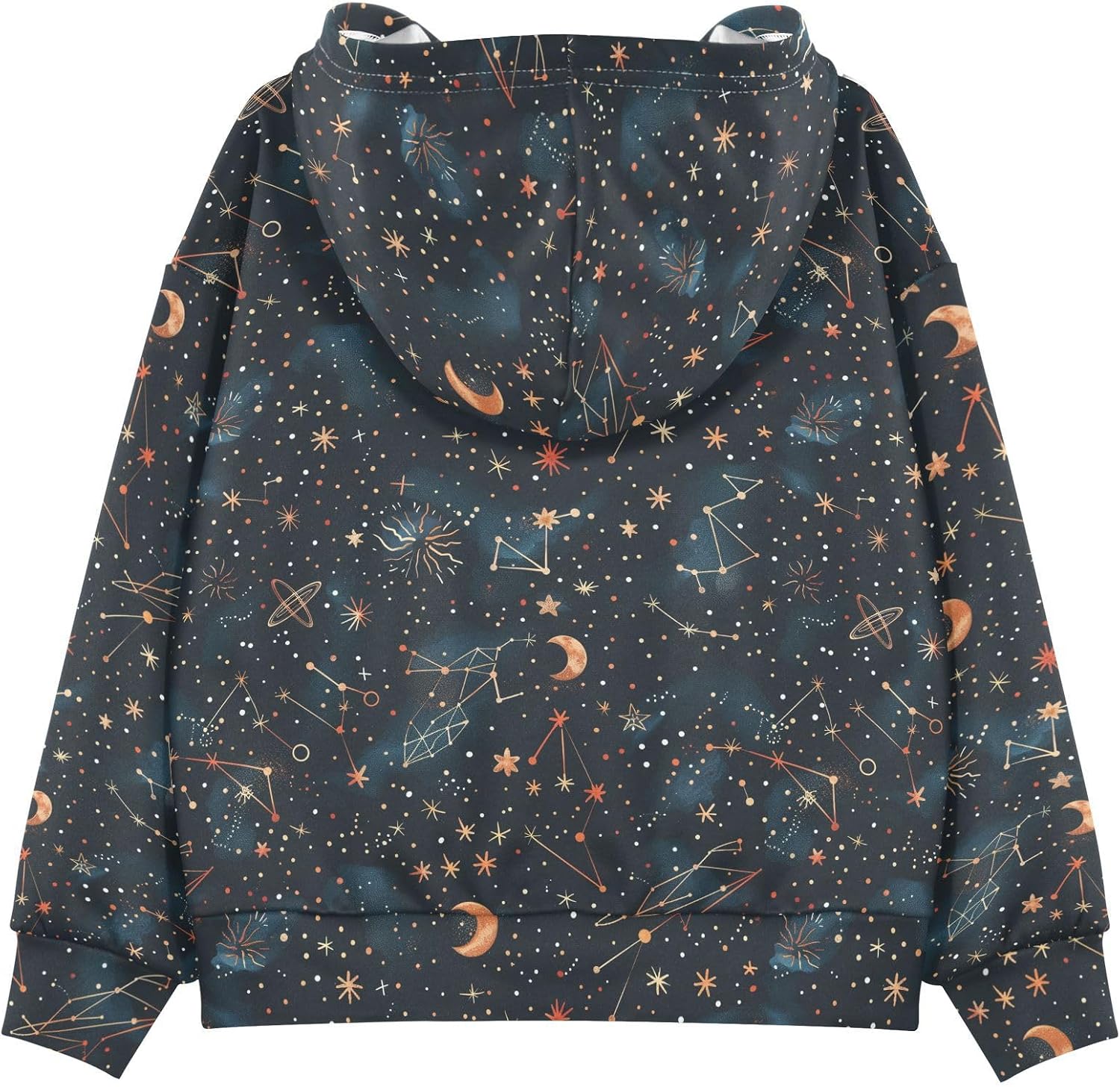 ALAZA Constellation Moon Stars Hoodies Sweatshirt for Boys Girls Kids Hooded Pullover Top