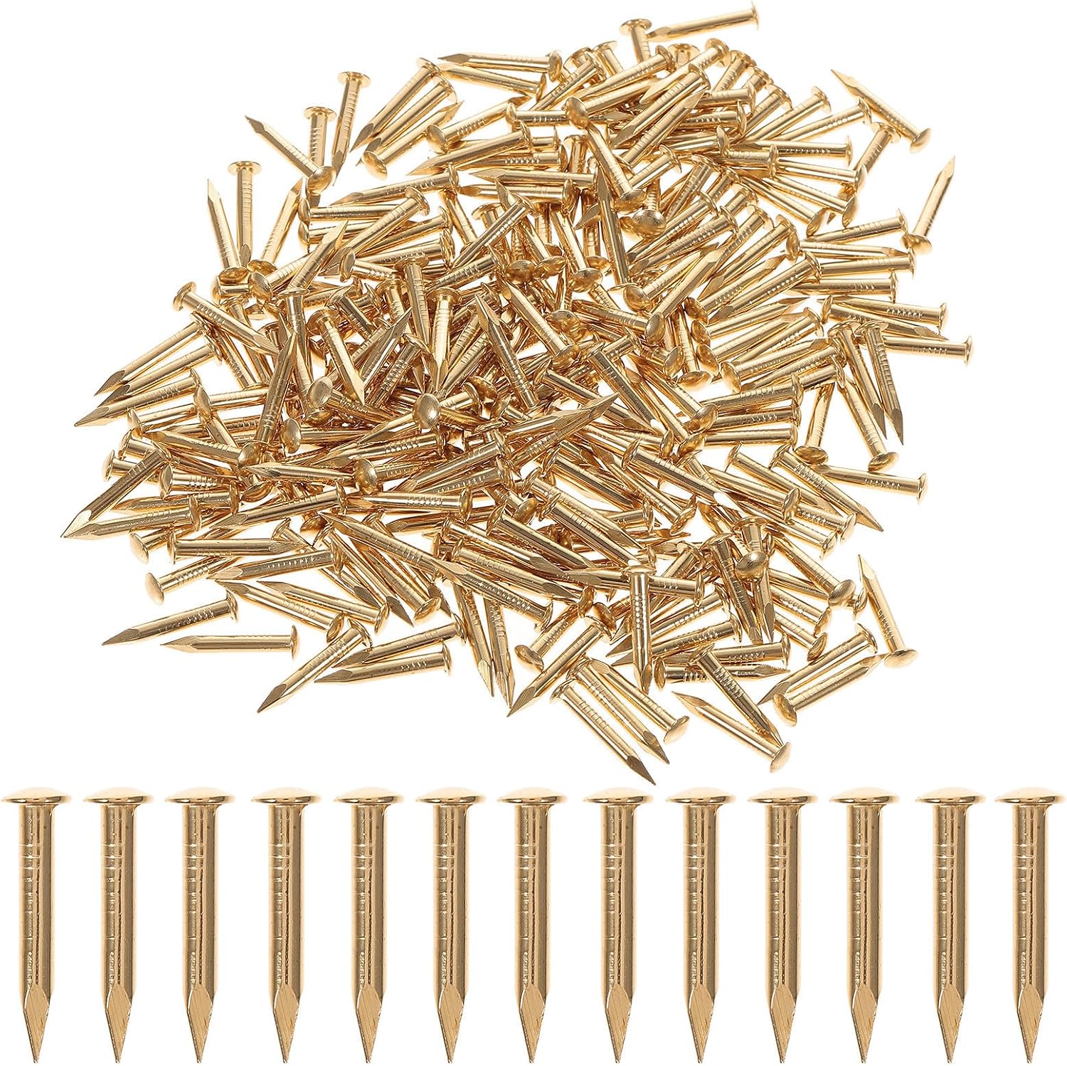 SECFOU Copper Picture Nails for Hanging Pictures and DIY Crafts, Strong and Not Easy to Deform, Suitable for Homes and Repairing, 2x15mm Finishing Nails