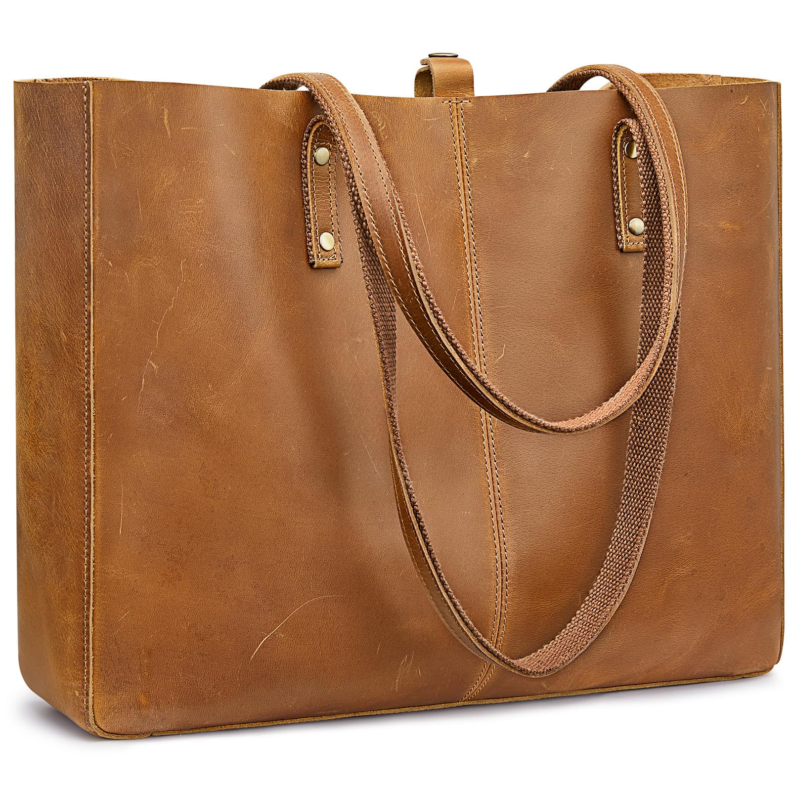 S-ZONE Genuine Leather Shoulder Tote Bag