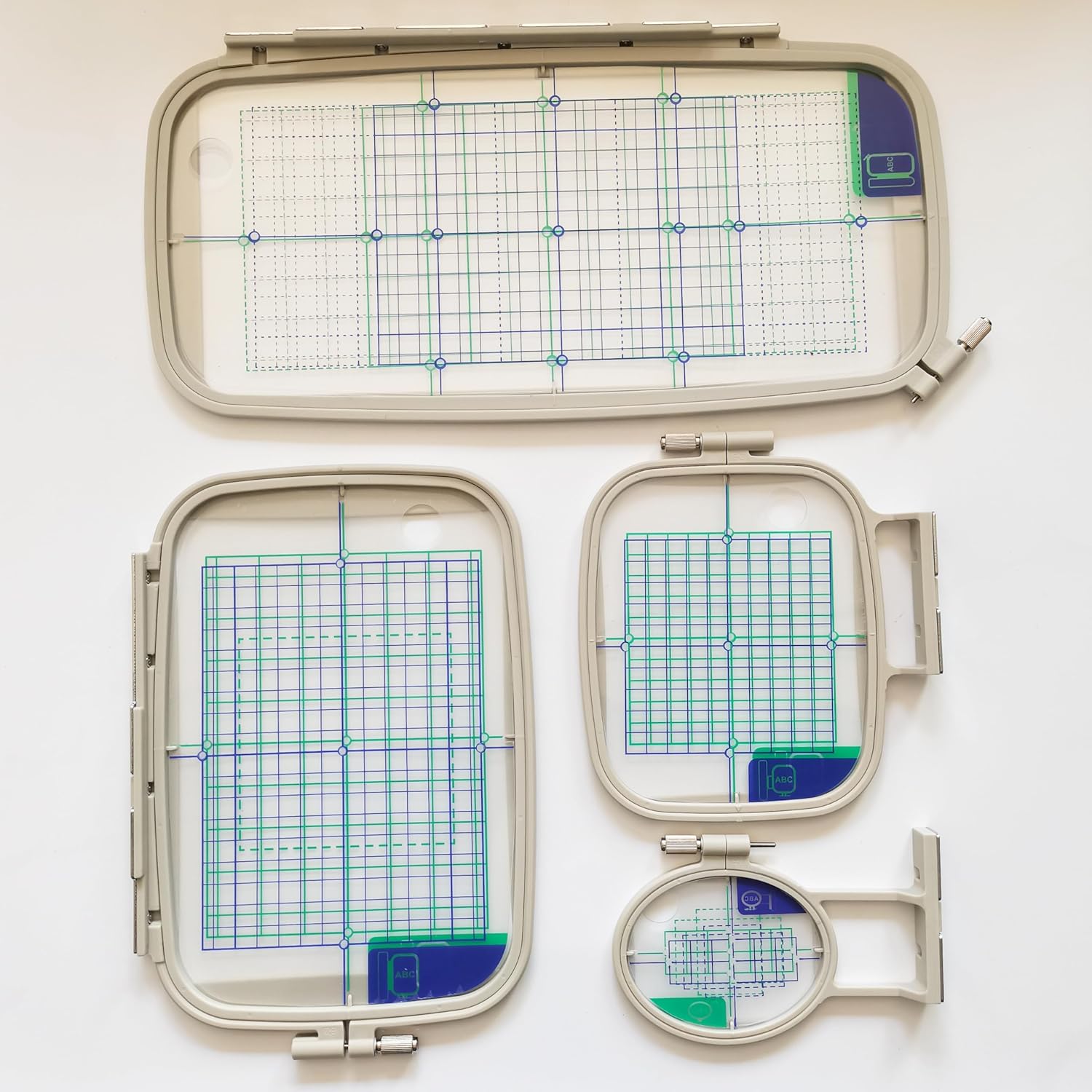 HONEYSEW Embroidery Machine Hoops 4 in 1 Set for Brother PE800 SE1900 PE770 780D PE700 PC6500 Brother Innovis 1250 700 Babylock Accord /Emore /Ellure /Ellure Plus SA442,SA443,SA444,SA445