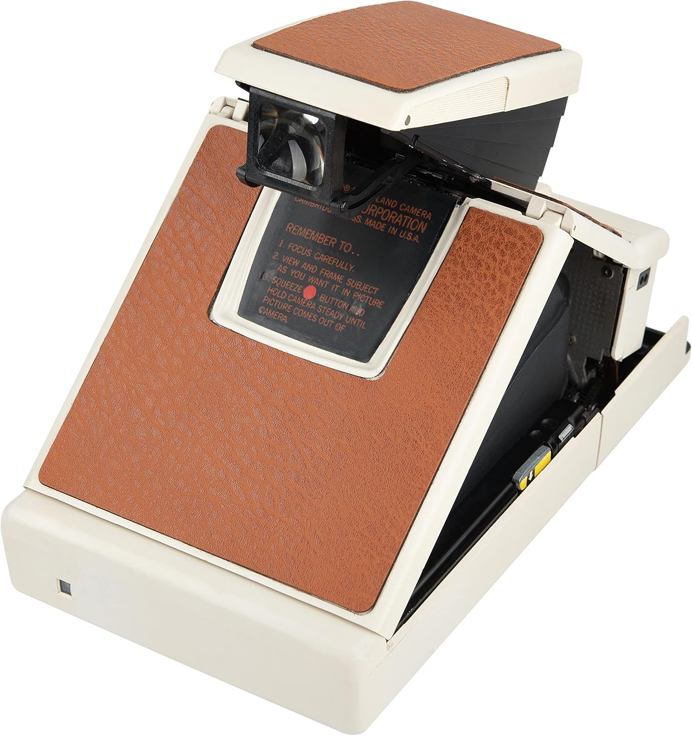 Polaroid SX-70 Land Camera Model 2 – Vintage Instant Film Camera (White Body, Brown Leather) | Manual Focus, Foldable Design, Works with SX-70 Film (Renewed)