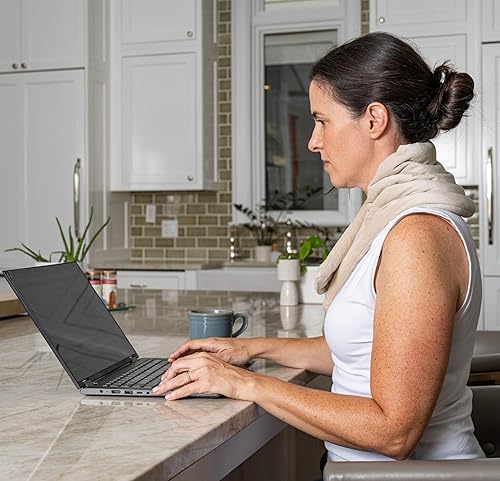Miniatura 3 de ASUTRA Envoltura pesada para el cuello, champán, almohadilla térmica manos libres para microondas para cuello y hombros, compresa caliente y fría