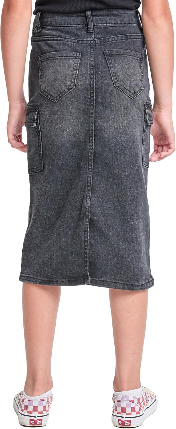 YMI Girls' YMI Jeans Girls Denim Long Cargo Clean Hem Skirt