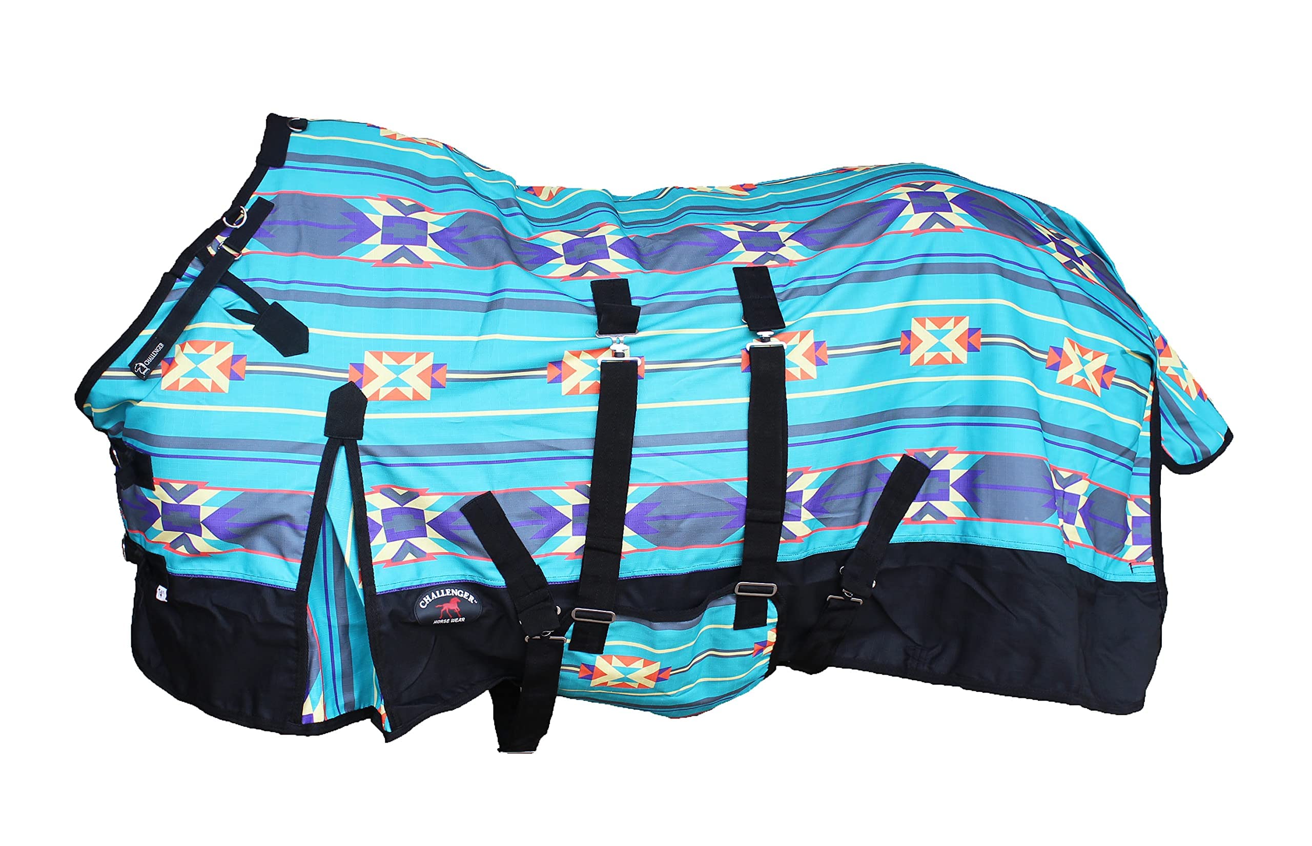 Couverture d'extérieur cheval 1200D imperméable Turquoise Aztec