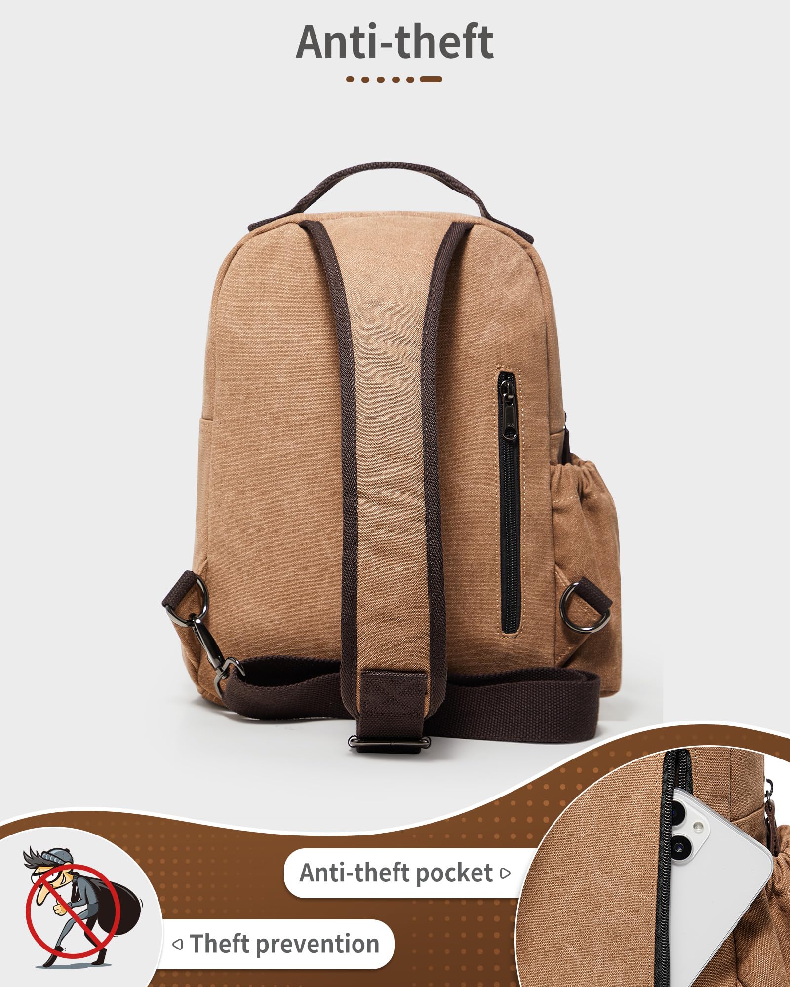 Zaino Monospalla Uomo tela Borsa al petto Borsa inclinata Donna Sportivo Casual Ciclismo Trekking Viaggio