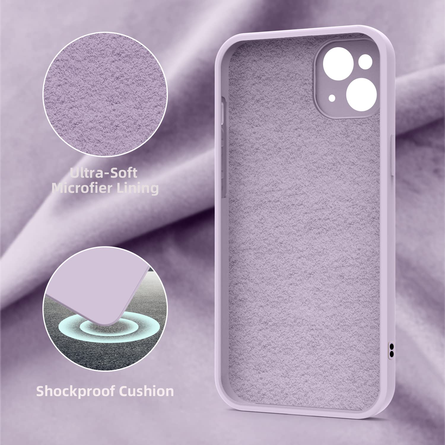 IPhone 13 Hülle Ultra Slim, Mint Blau – Silikon Case Mit Mikrofaser-Innenfutter, Kratzfest