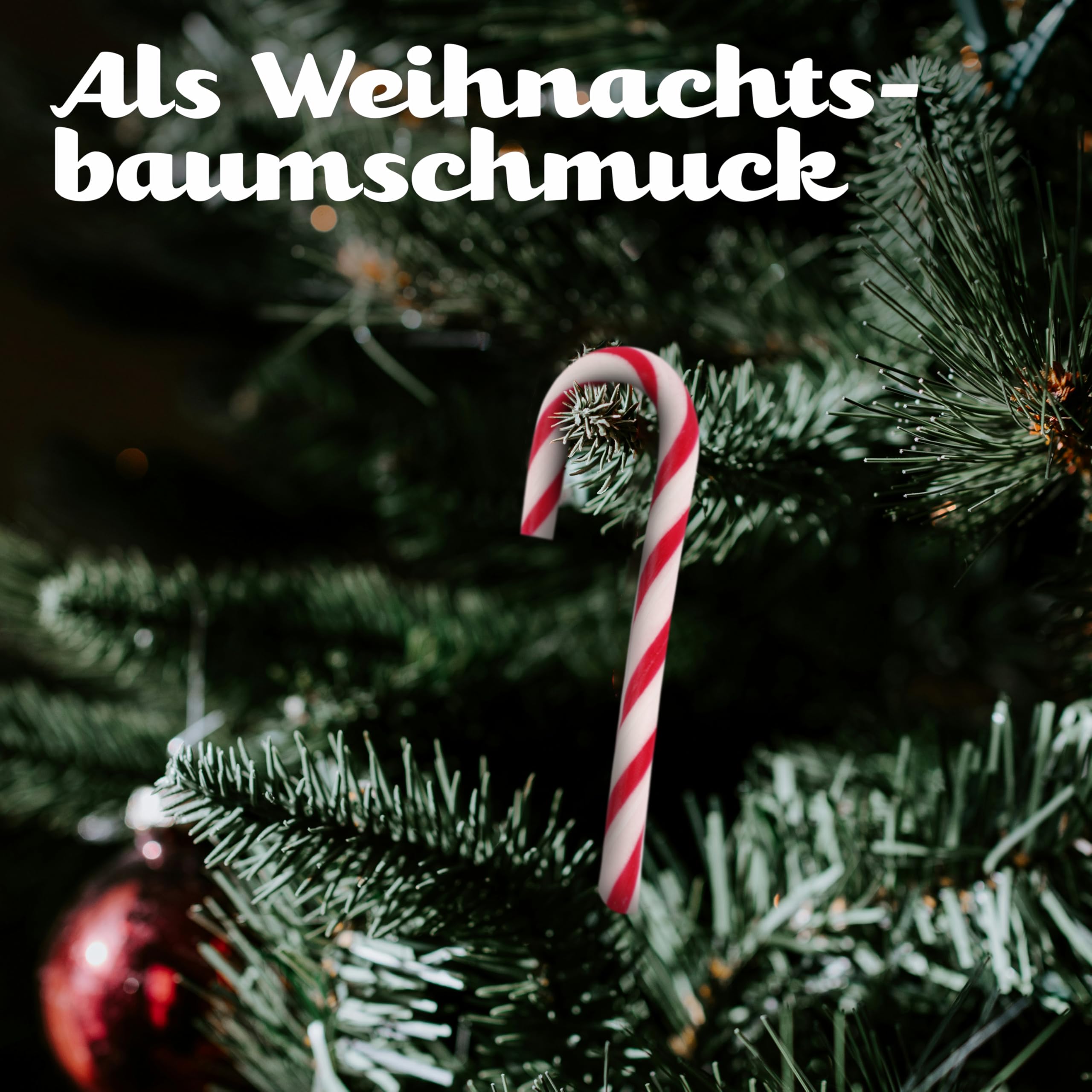 Beckys Zuckerstangen Erdbeergeschmack - 12 rot-weiße Candy Canes, 12g pro Stück - in roter Geschenkbox - Perfekt für Weihnachtsdeko, Baumdeko & als Süßigkeit für den Weihnachtsteller