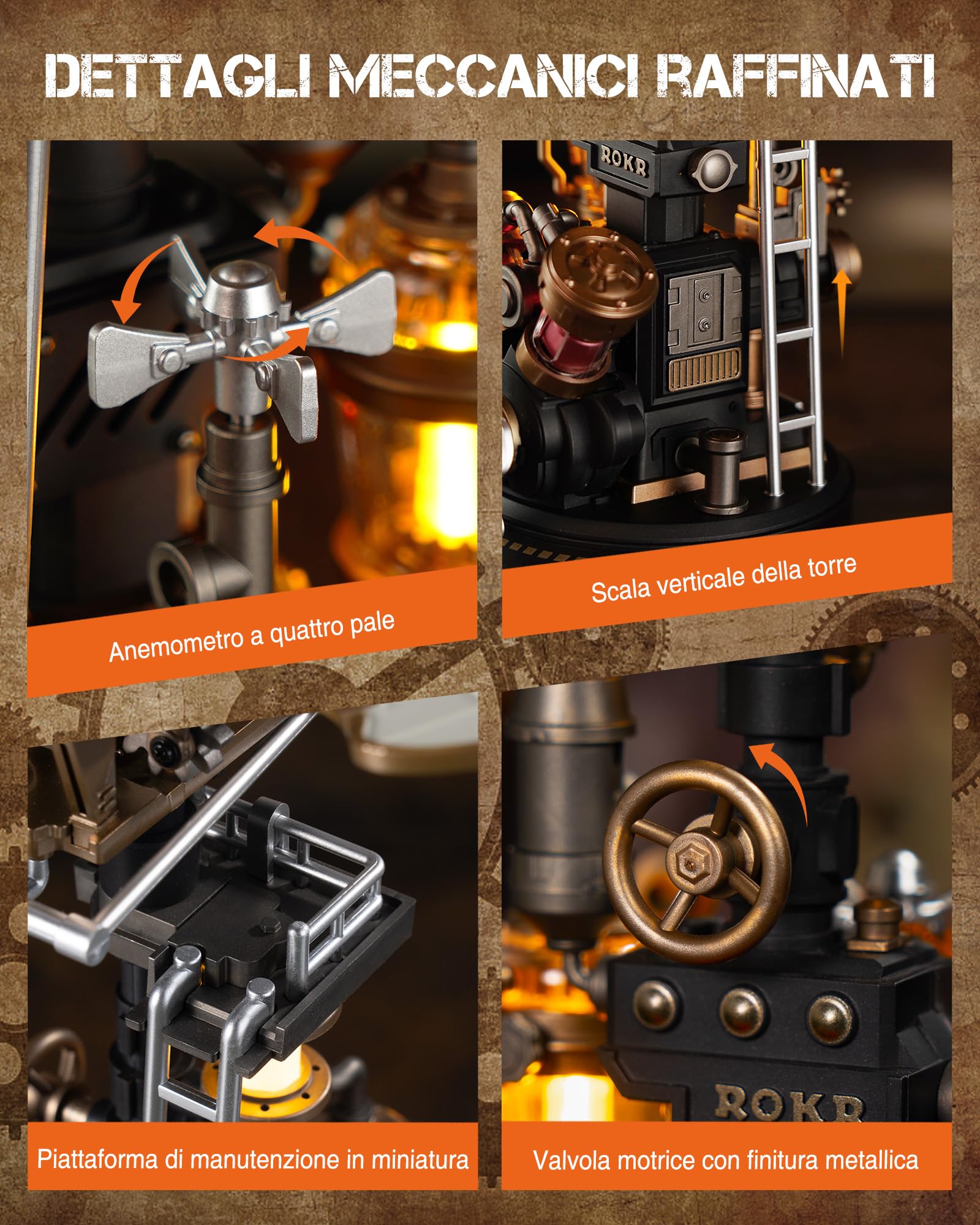 ROKR Puzzle 3D Modello di Assemblaggio Meccanico Ornitottero retrò, CGL02