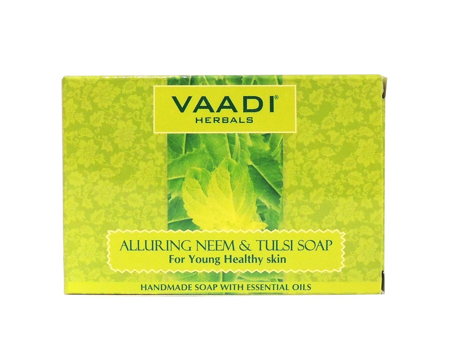 Vaadi Herbals Neem Tulsi Bar Soap with Tea Tree Oil - Handmade Herbal Soap with 100% Pure Essential Oils - ALL Natural - Each 2.65 Oz - Pack of 6 (16 Oz) image 2